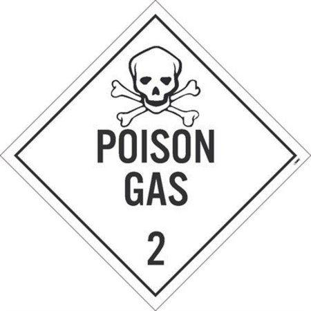 NMC Poison Gas 2 Dot Placard Sign, Pk25, Material: Pressure Sensitive Removable Vinyl .0045 DL132PR25